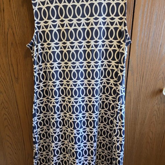 Lulu-B Navy and White Geometric Midi Dress - Picture 2 of 4